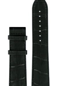 Svart läderarmband 22/20 mm utan lås, XL-0