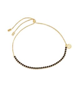 ARMBAND ELLERA TENNIS - 18 KT. GULDPLÄTERAD MED SVARTA ZIRKONIA