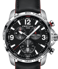 Certina Black Leather Strap 22/20mm WITHOUT Buckle Obs Bara bandet