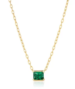 HALSBAND ROCCANOVA GRANDE - 18 KT. GULDPLÄTERAD, MED GRÖN ZIRKONIUMOXID