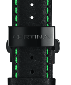 Svart + grönt läderband utan lås 20/18 passar till Podium