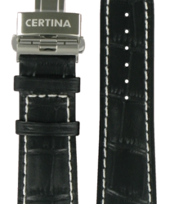 Svart läder band med lås till Ds 8 23/20 mm