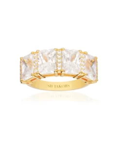 RING ROCCANOVA ALTRO QUATTRO - 18K GULDPLÄTERING MED VITA ZIRKONER