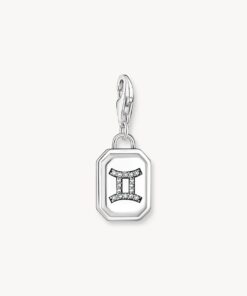 Thomas Sabo-Charm-hängsmycke stjärntecknet Tvillingarna med stenar, silver