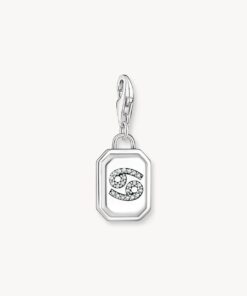 Thomas Sabo-Charm-hängsmycke stjärntecknet Kräftan med stenar, silver