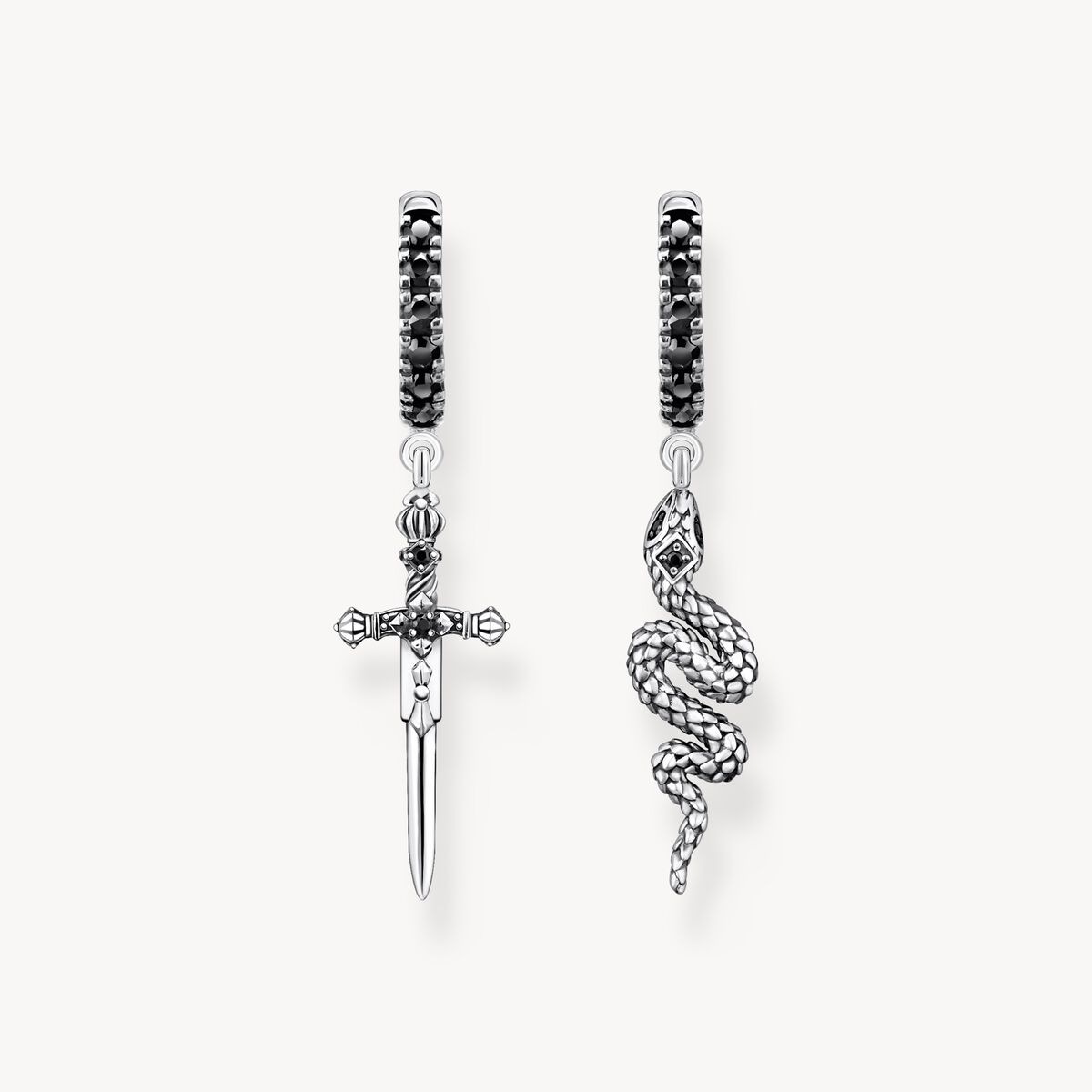 Thomas Sabo- Creolörhängen svärtat orm och svärd