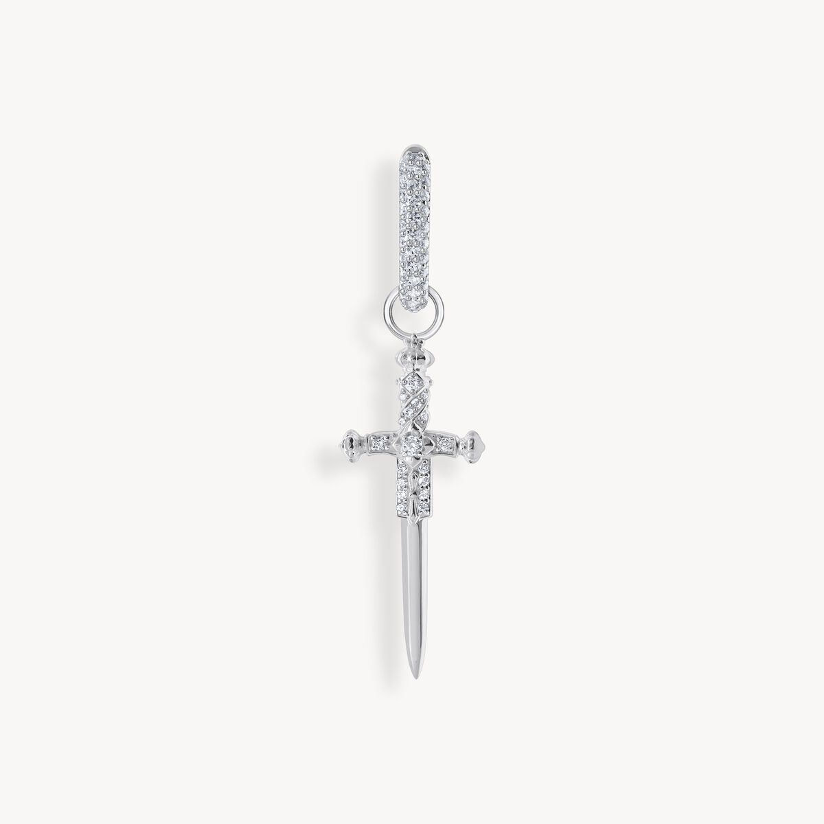 Thomas Sabo-Silverörhänge med svärd & vita stenar