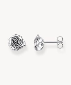 Thomas Sabo- Stiftörhängen Midnight Rose silver