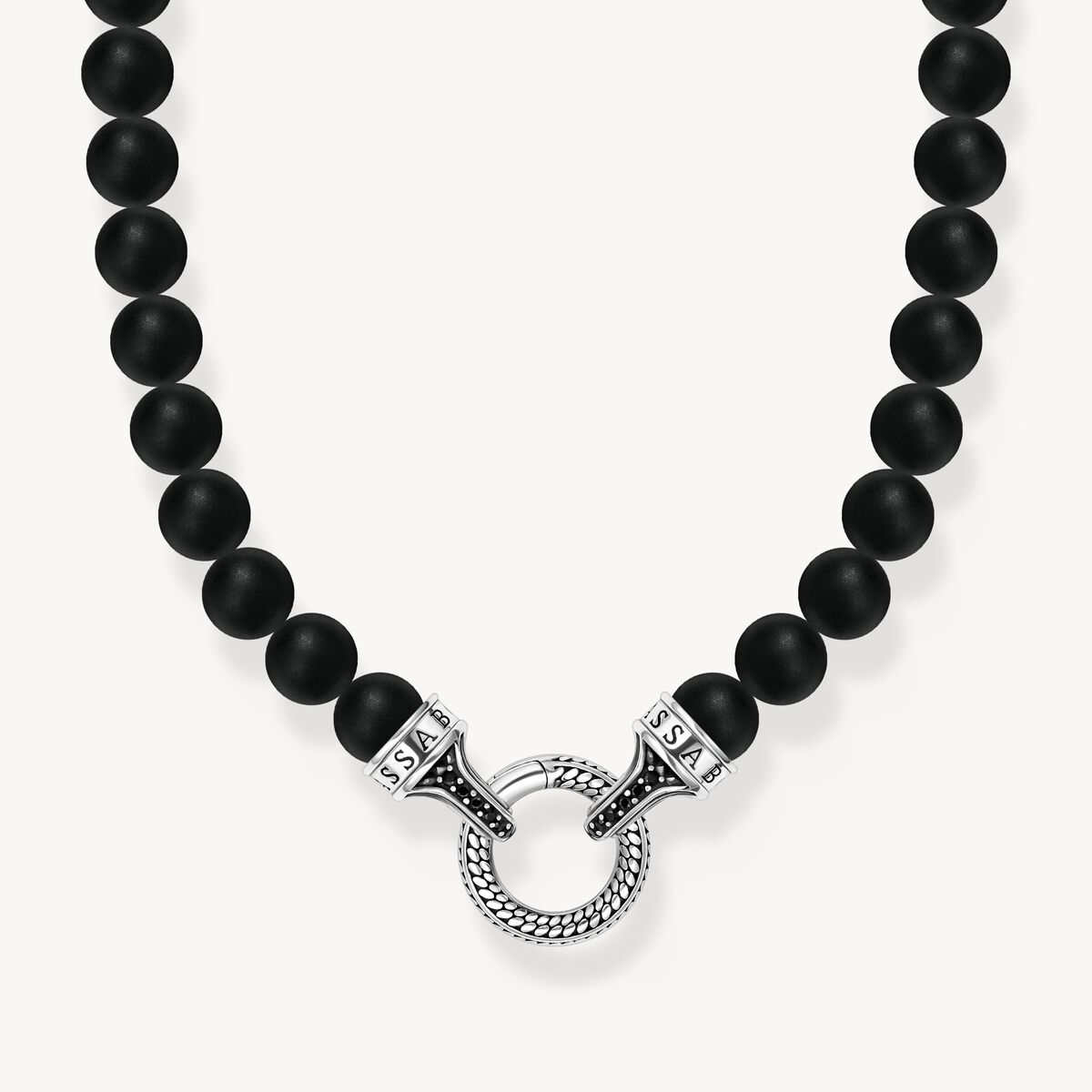 Thomas Sabo-Halsband med beads av obsidian silver