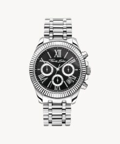 Klocka Divine Chrono i silverfärg med svart urtavla