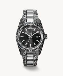 Klocka Rebel at Heart Revive, 36 mm, rostfritt stål, svart, graverad design