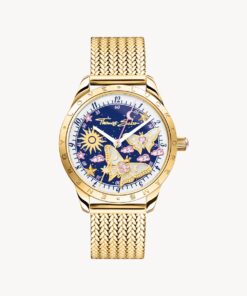 Damklocka med guldfärgade fjärilar