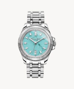 Damklocka Divine Jewellery Stone med imitation av turkos silverfärgad