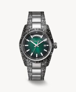 Klocka Rebel at Heart Revive 40 mm rostfritt stål rökgrön, graverad design