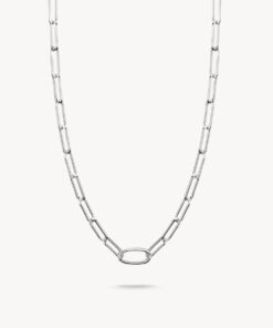 Charm-halsband paperclip med en Connect-Link silver