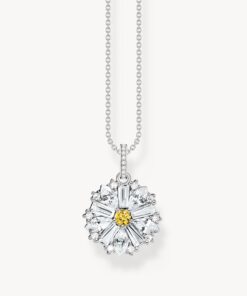 Halsband blomma med hängsmycke Lovely Daisy silver
