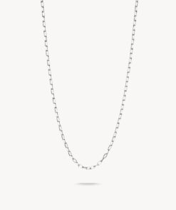 Charm-halsband paperclip silver