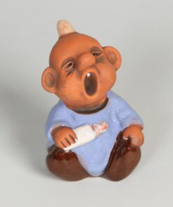 Trollbaby med Nappflaska Blå 9 cm