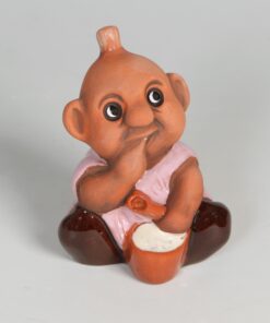 Trollbaby med Hink Rosa 9 cm