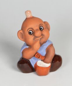 Trollbaby med Hink Blå 9 cm