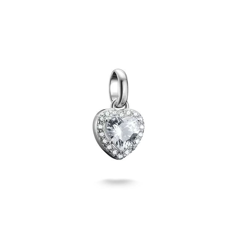 Charm-hängsmycke hjärta med stenar Connect silver