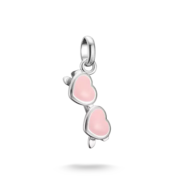 Charm-hängsmycke Pink Sunglasses Connect Silver