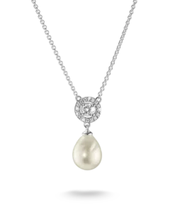 Halsband imiterad pärla zirkonia Bold Elegance silver