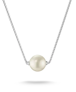 Halsband enkel imiterad pärla silver