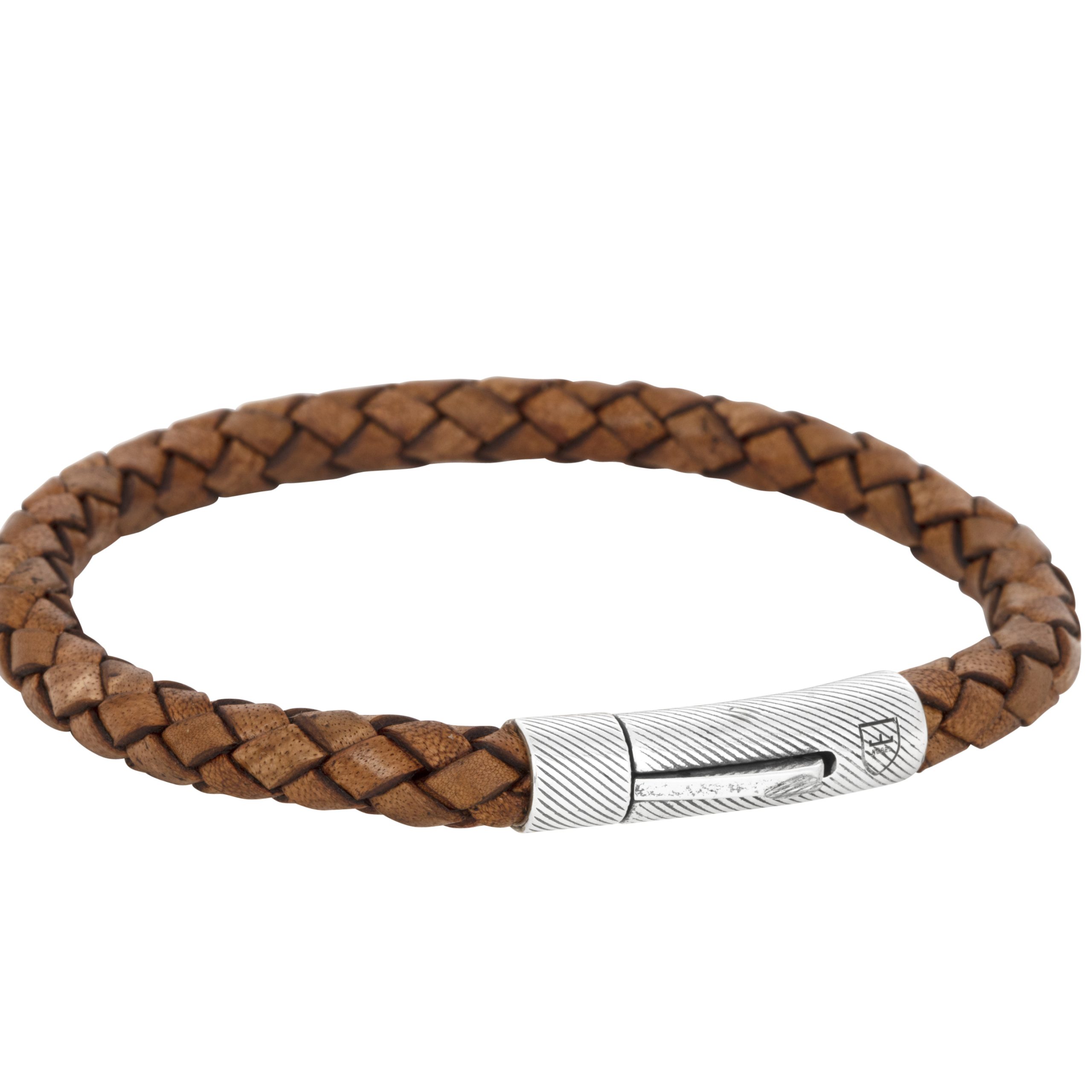 Nobel By Billgren – Silver/läderarmband 20 cm Brunt