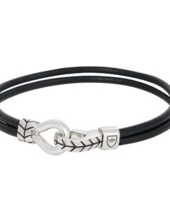 Nobel By Billgren – Silver/läderarmband | Svart.