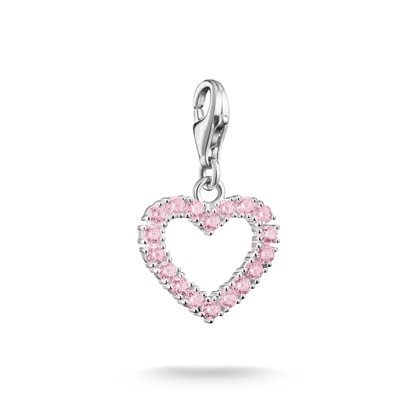 Charm-hängsmycke Pink Heart Original Silver