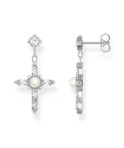 Örhängen Kors Cross Romance vitt silver