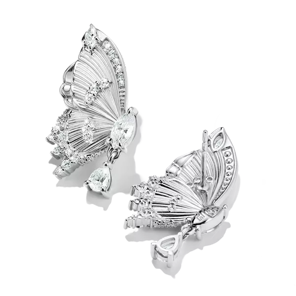 Fjäril Butterfly Paradise stiftörhängen med silverstenar - Bild 3