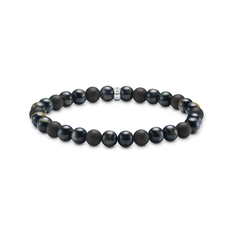 Armband med tigeröga och beads av obsidian