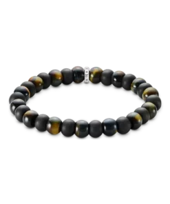 Armband obsidian och tigeröga 9 mm